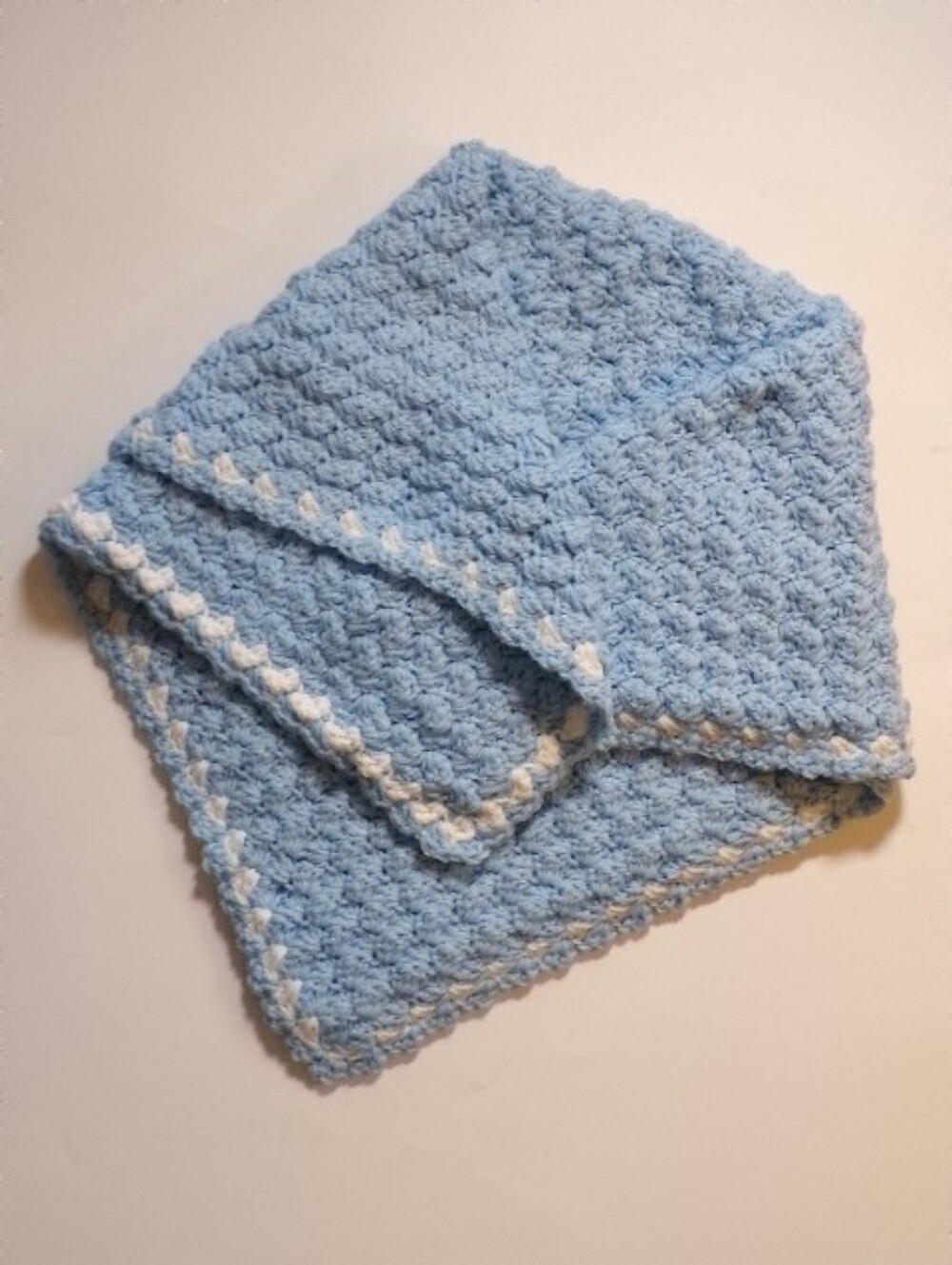 Handmade Baby Blue Receving Blanket